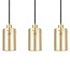 5-light pendant light Seattle - matt black, sand gold and amber