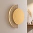 Wall lamp Kiro with integrated LED and travertine (natural stone) in gold and sand beige