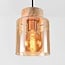3-light pendant lamp Jawee with travertine (natural stone) and amber glass