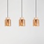 Pendant light Naki 3-light with travertine (natural stone) and amber glass