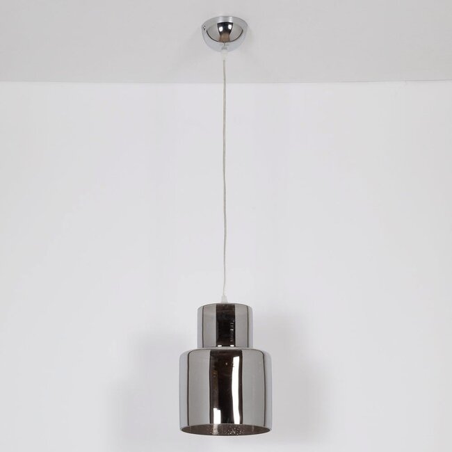 pendant light Fonky with smoked glass - smoked and chrome