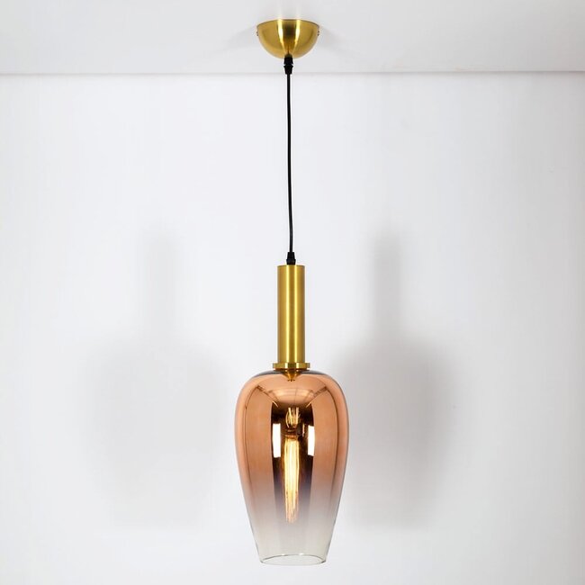 pendant light Velicia with gradient glass - bronze and gold