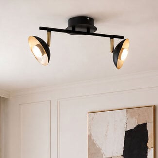 Industrial ceiling light Orchid 2-light - black and gold
