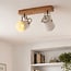 2-light wooden ceiling light Flint - natural and white