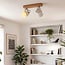 2-light wooden ceiling light Flint - natural and white