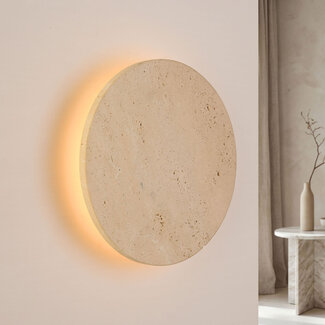 Wall light Plawi with integrated LED and travertine (natural stone)