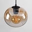 6-light pendant lamp Opale with amber ombre glass