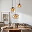 3-light pendant lamp Olare with amber ombre glass