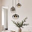 3-light pendant lamp Olare with smoked ombre glass