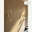 2-light wall light Runda - gold with milk-white glass globes