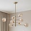 8-light ceiling light Oito - gold with amber glass