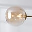 8-light ceiling light Oito - gold with amber glass