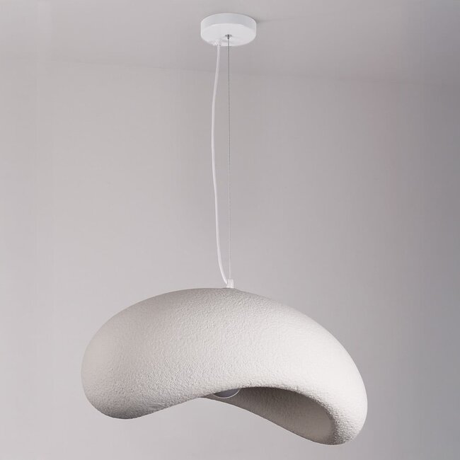 Zenji large pendant light - white stone effect