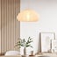Mesh 1-light pendant light - beige fabric