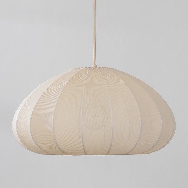 Mesh 1-light pendant light - beige fabric