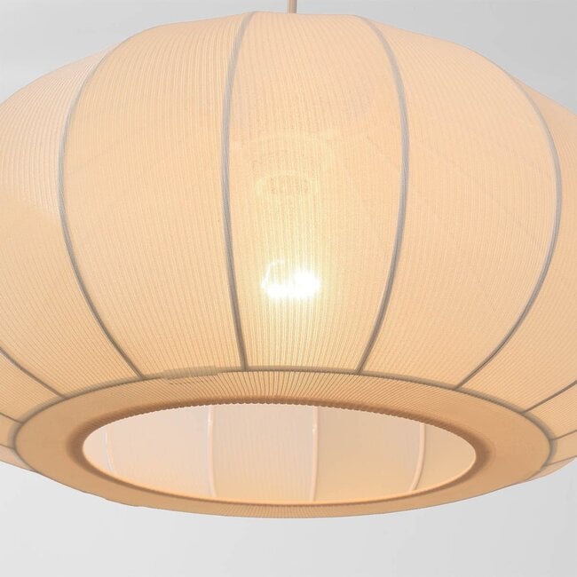 Mesh 1-light pendant light - beige fabric