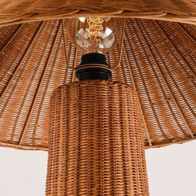 Boho floor lamp Vasari in hand-woven rattan