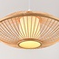 Bamboo pendant lamp Levra with linen diffuser in natural
