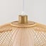 Bamboo pendant lamp Levra with linen diffuser in natural