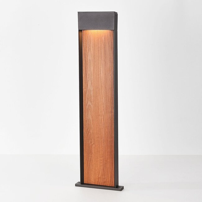 Outdoor floor lamp Maxim with integrated LED in anthracite and wood look