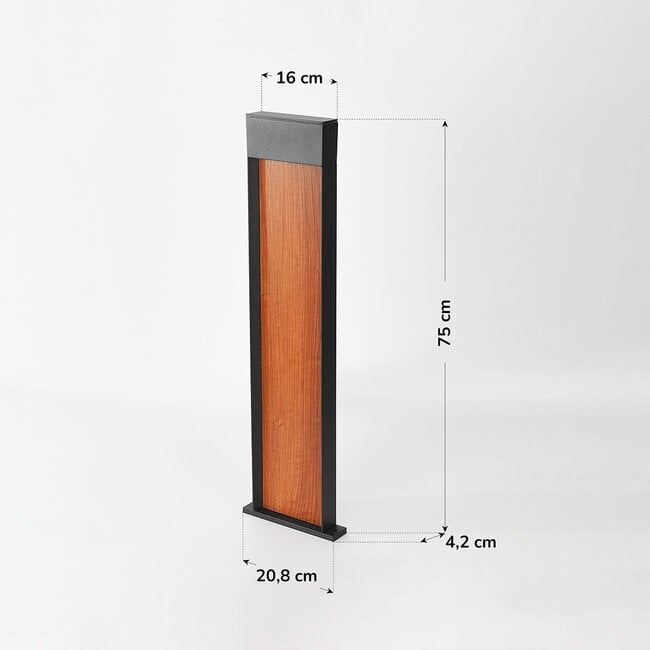 Outdoor floor lamp Maxim with integrated LED in anthracite and wood look