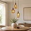 3-light designer pendant light Verona - amber glass