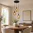 3-light designer pendant light Verona - amber glass