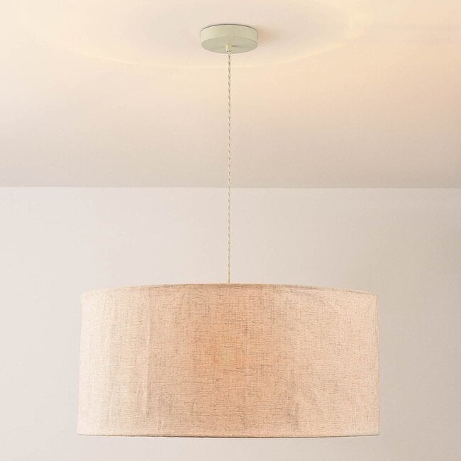 Pendant lamp Calero with linen shade in off-white