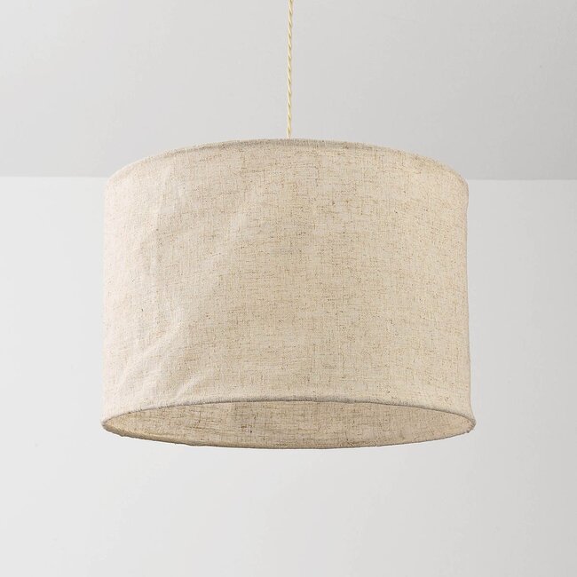 Linen pendant lamp Calero in off-white