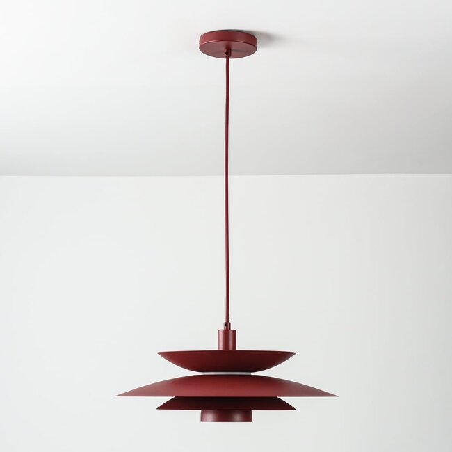 Pendant lamp Alvra in matte burgundy red