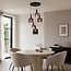 Rustique 5-light pendant light - black with dark brown glass