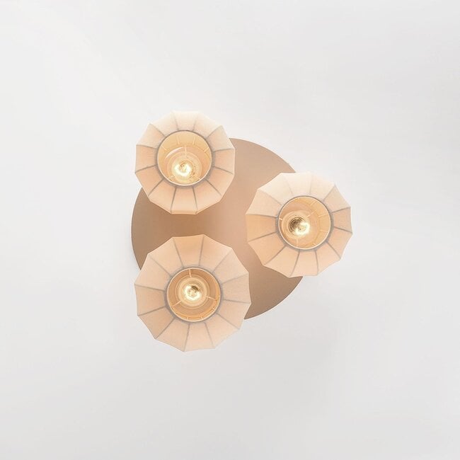 Japandi ceiling lamp Velin, 3-light