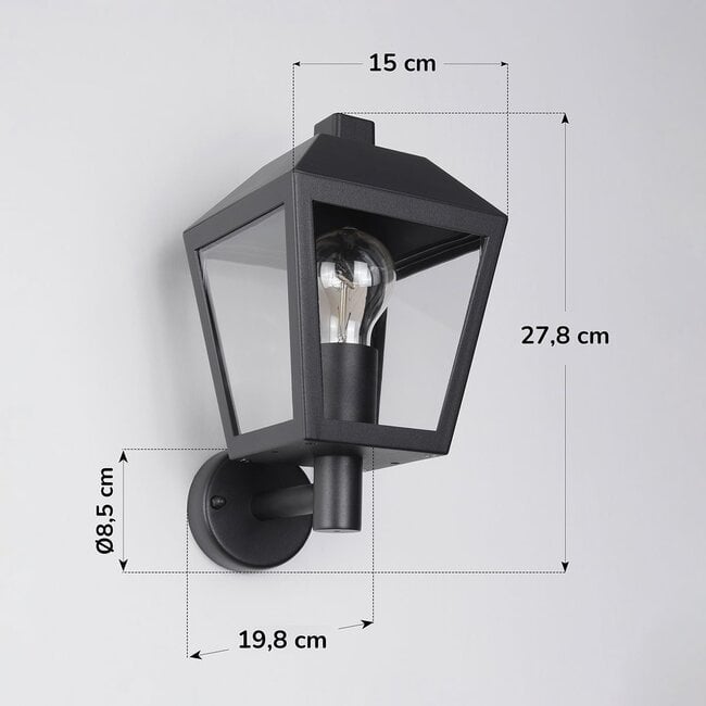 Rustic outdoor wall light Dax - black