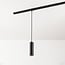 Tube pendant light 1-phase track Simon, black with fabric cable