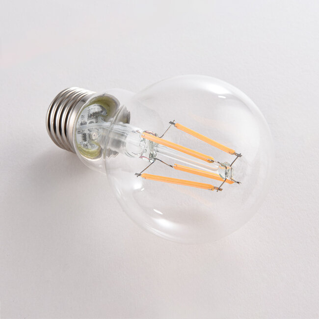 E27 LED filament bulb with daylight sensor 4.5W, clear, 2700K, Ø60