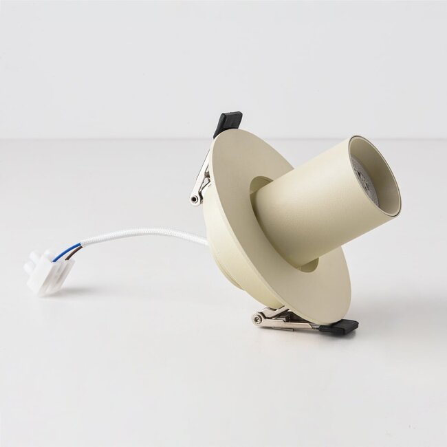 Adjustable recessed spotlight in beige Ø10 cm