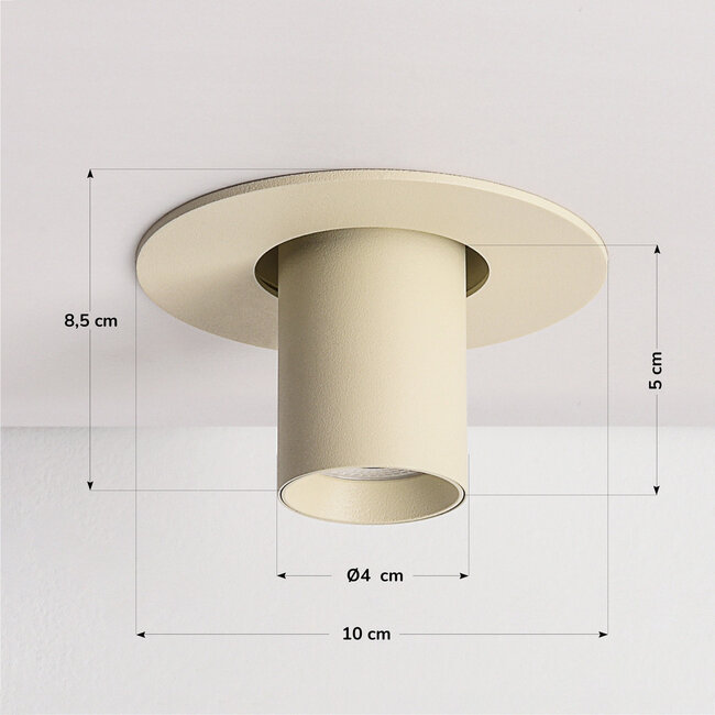 Adjustable recessed spotlight in beige Ø10 cm
