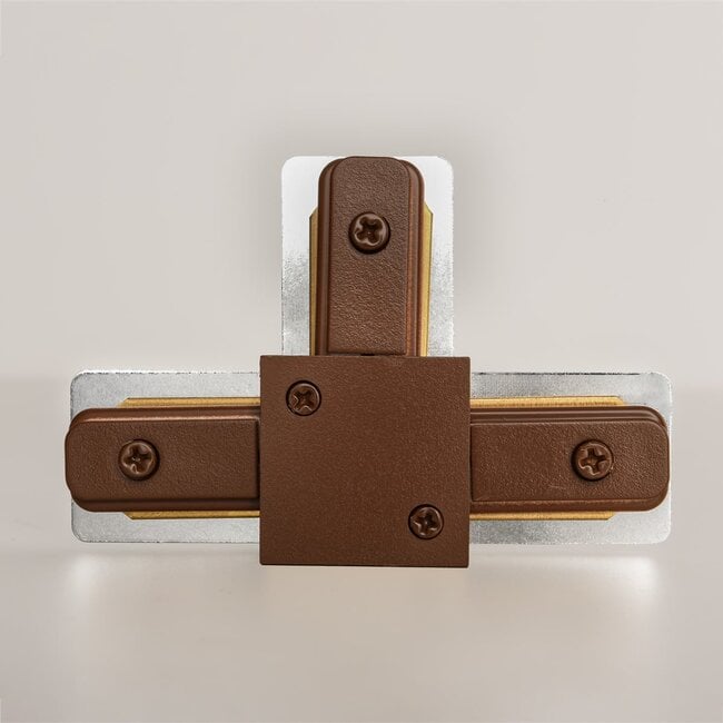 T-connector for 1-phase track in brown