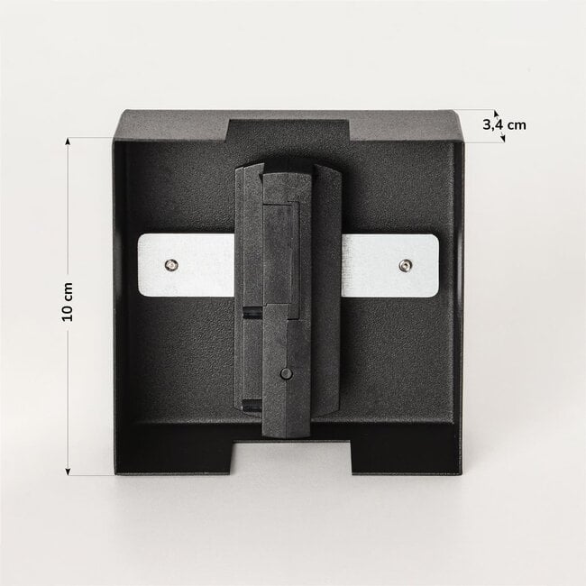 Square ceiling cover for 1-phase track lighting in black