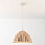 Pendant lamp Hyske with ribbed shade in sand beige