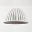 Pendant lamp Hyske with ribbed shade in white