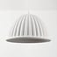 Pendant light Hyske with ribbed shade - white