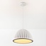 Pendant lamp Hyske with ribbed shade in white