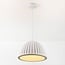 Pendant light Hyske with ribbed shade - white