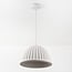Pendant light Hyske with ribbed shade - white