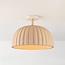 Ceiling light Lysko with ribbed shade - sand beige