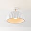 Ceiling lamp Lysko with ribbed shade in white