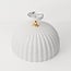 Ceiling lamp Lysko with ribbed shade in white