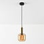 Pendant lamp Appeso in gold with amber glass
