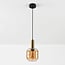 Pendant lamp Appeso in gold with amber glass